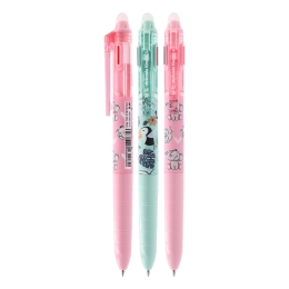 Pen 3-color, gel, eraser M&G Animal Know - black/blue/red 0.5 mm