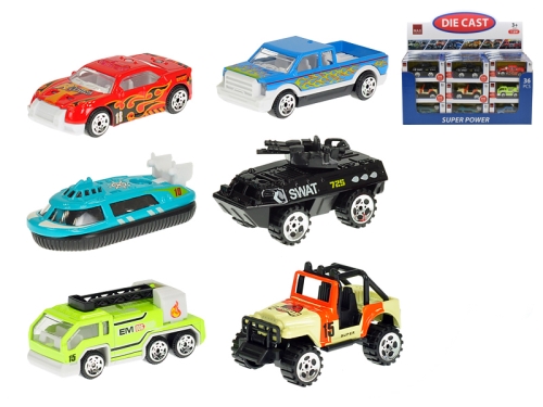 6asstd 7cm 1:64 die cast free wheel vehicle in WBX 36pcs in DBX