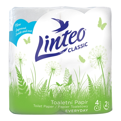 Toilet paper LINTEO CLASSIC 4 x 2 rolls, white 15m