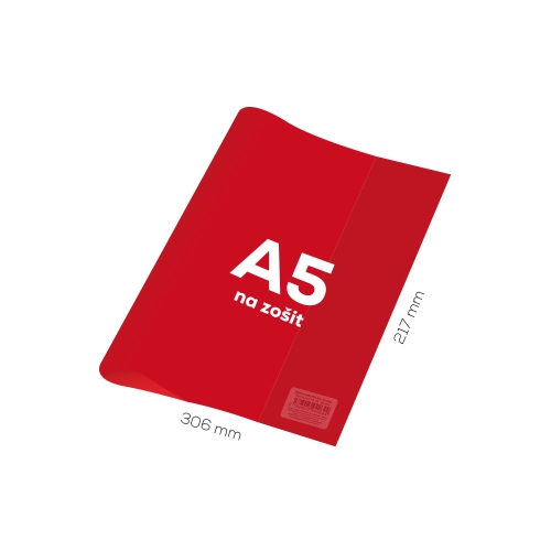 Cover for workbook A5 PVC 306x217 mm - transparent/red