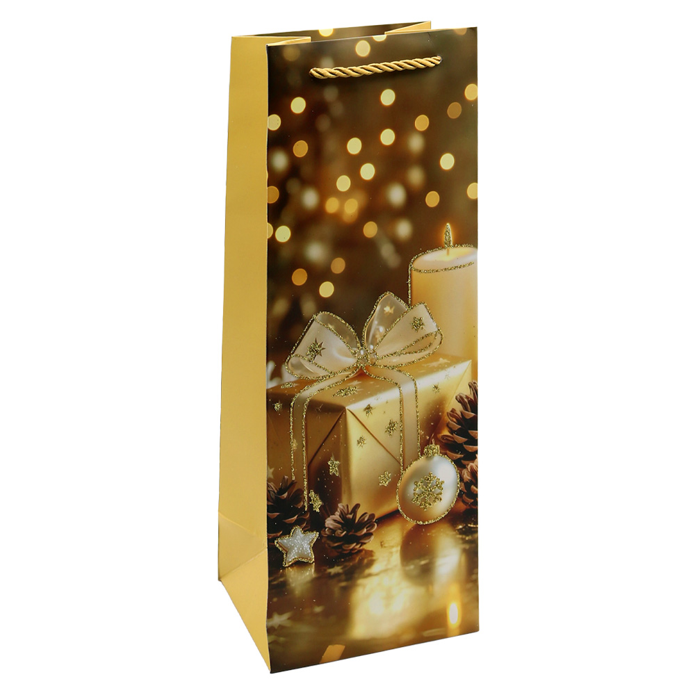 Darčeková taška na fľašu - vianočná 12x36x10 cm (mix /cena 1ks)