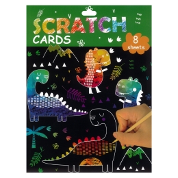 Scratch cards A5 (mix of 4 motifs) 8 pcs + wooden pen (1)