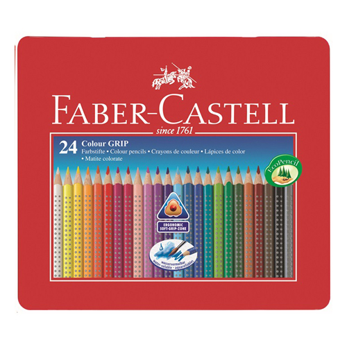 Pastelky Faber-Castell Grip 1001 24 far. v plechu