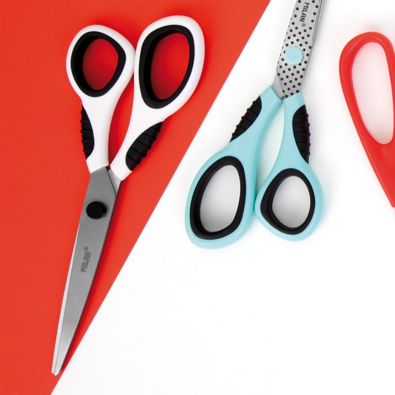 MILAN white office scissors 20.5 cm - blister (1)