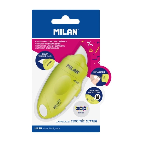 Nôž orezávací MILAN Capsule keramická čepeľ, žltý