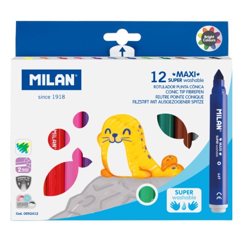 Fixy MILAN guľaté 7,5 mm MAXI - sada 12 ks