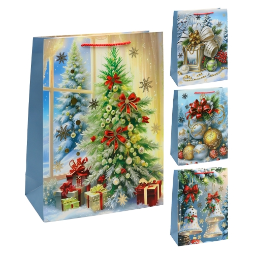 Christmas Gift Bag 23x18x10 cm (assortment of 4 designs - price per piece)