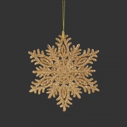 Christmas decoration - PP pink/pearl - flake 10 cm, mix/1pc (5)