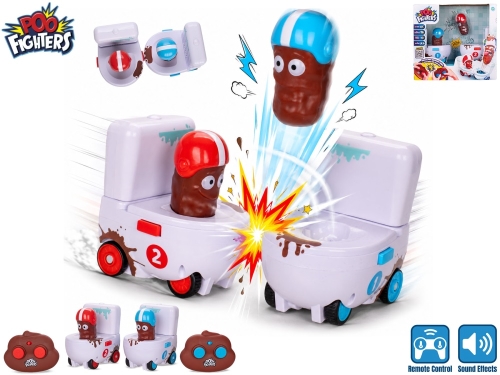 Poo Fighters R/C súboj záchodov 2ks 12cm 2,4GHz plná funkcia na batérie so zvukom v krabič