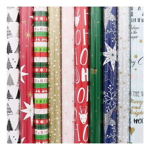 Darčekový baliaci papier - v rolke, vianočný 70x200 cm (10 motívov) Presenta Christmas