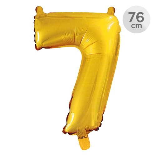 Balón narodeninový 76 cm - číslo 7, zlatý