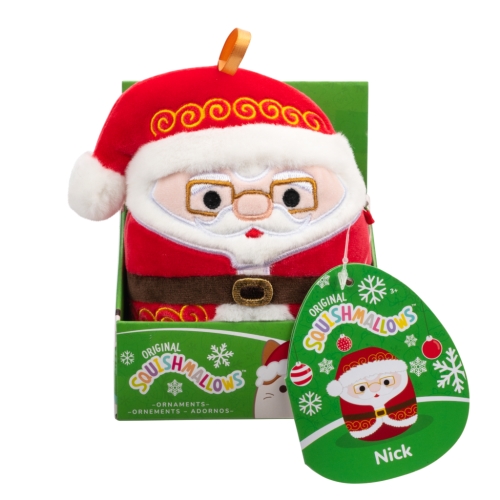 SQUISHMALLOWS Christmas Santa ornament with glasses - Nick, 10 cm