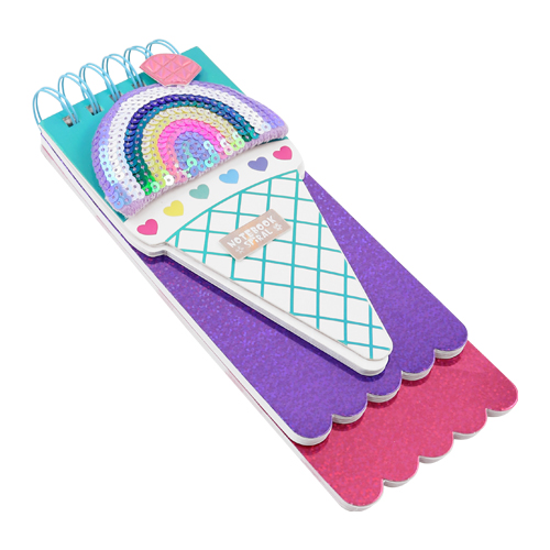 Zápisník so špirálou Flitter, mix 3 dizajny, 22x9x2,5 cm/150 l.