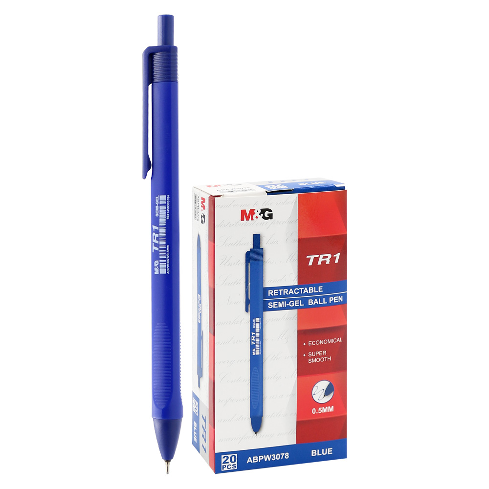 Pero guľôčkové M&G TR1 Semi-Gel 0,5 mm - modré