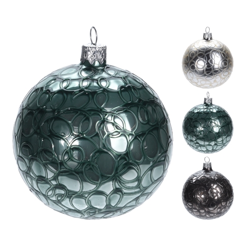 Christmas ball - glass 100 mm, mix/1pc