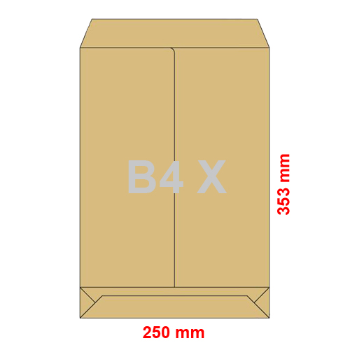 Obálky b4 x 250x353 mm dno tašky hnedé (250ks)