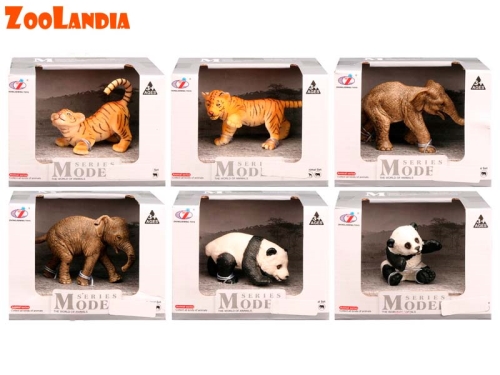 6asstd plastic safari animal cub in OTB