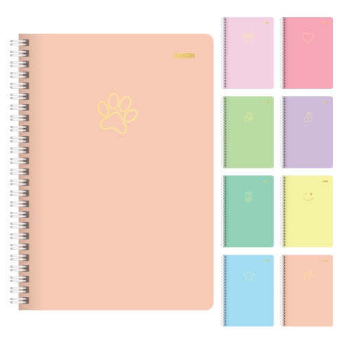 Spiral Notebook with lines,  Soft touch A5/80 sheets