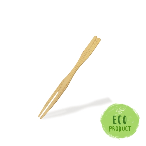 Sticking bamboo fork 9 cm, (100 pcs. in a pack.)
