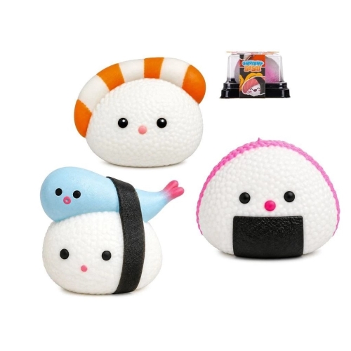 Squishy Sushi Kawaii 3pcs of 5cm sushi friends in plastic box 12pcs in DBX