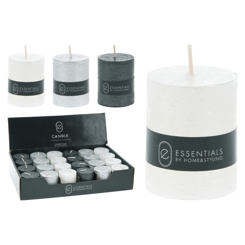 Cylindrical candle 40 x 50 mm (white, silver, black)