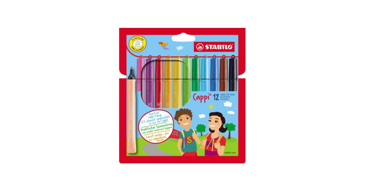 Stabilo Cappi Arty Fibre Tip Pens - Pack of 12