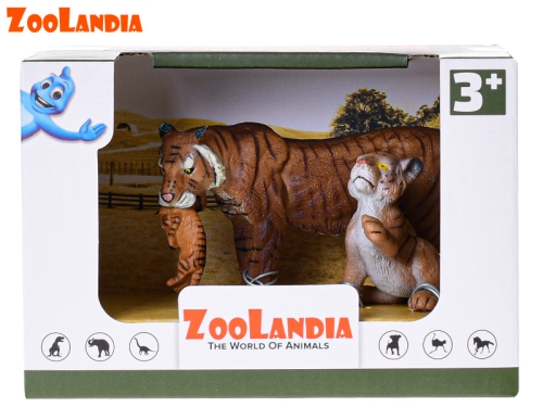 7-15cm plastic tigress with cub in OTB