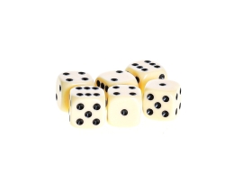 6pcs of 16mm  white color rounded corners dice in PBX (2)