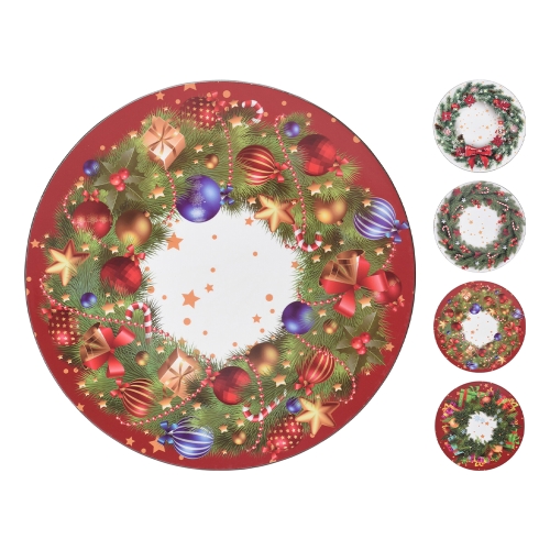 PLATE 33CM XMAS 4ASS