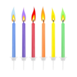 Birthday Cake candle - Colorful clematis 5 cm (6 pcs.)