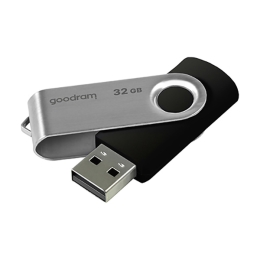Goodram USB flash disk, USB 2.0, 32GB, čierny, UTS2-0320K0R11, USB A, s otočnou krytkou