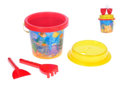 4pcs of plastic sea world beach play sand set in soft net