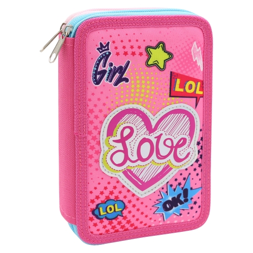Pencil case 2-posch. empty - Love