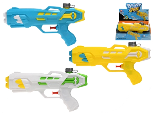 3asstd color (white,yellow,blue) 26cm plastic water gun 6pcs in DBX