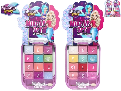 Mermaid Stars make-up paletka so zrkadlom (lesk na pery + očné tiene) 2farby na karte 20ks