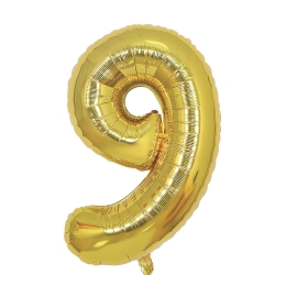 Birthday balloon, gold 40&quot; number 9