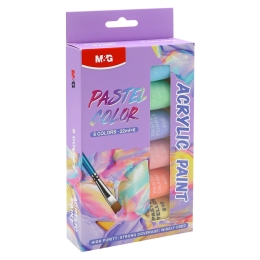 Farby akrylové M&amp;G 22 ml Pastel - sada 6 ks