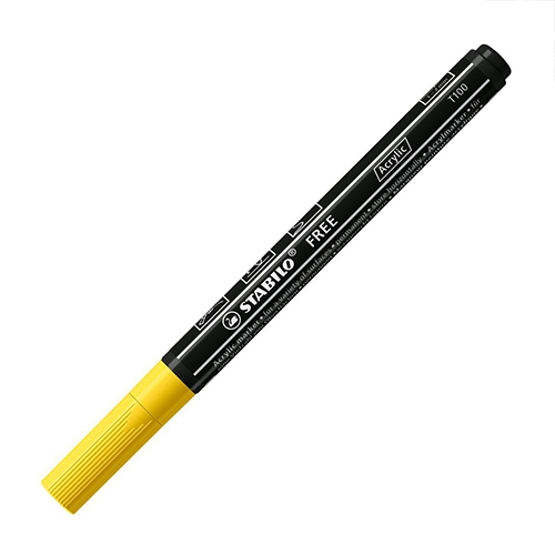 Acrylic marker STABILO FREE Acrylic T100 Round tip 1-2 mm - yellow