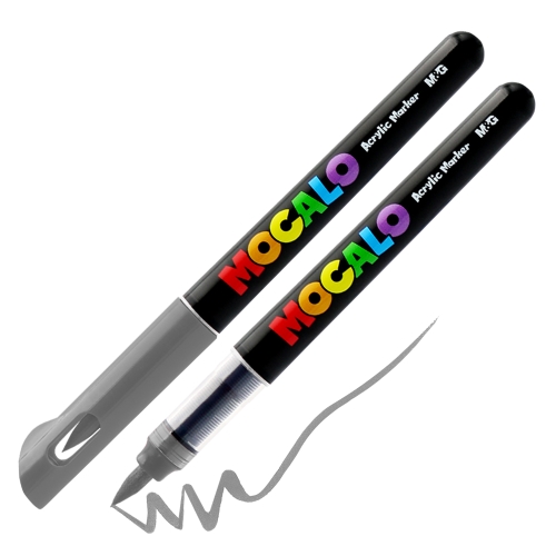 Popisovač M&G MOCALO Acrylic Marker, štetcový hrot - Dark Grey 912