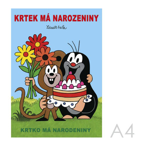 Omaľovánka A4 Akim - Krtko má narodeniny