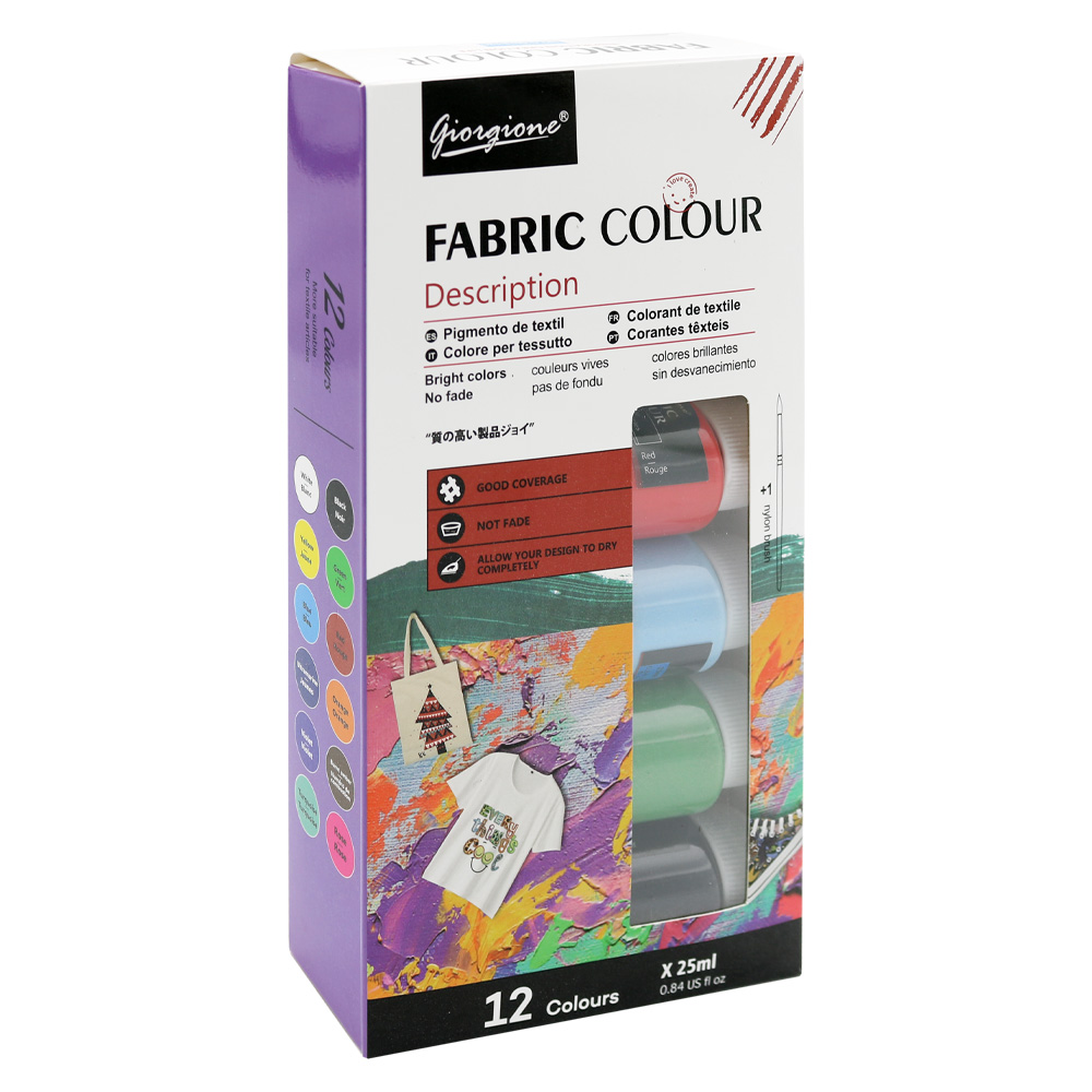 Farby na textil 25 ml /12 farieb