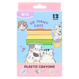 Plastic triangular crayons M&G So Many Cats - set of 12 colors (2)