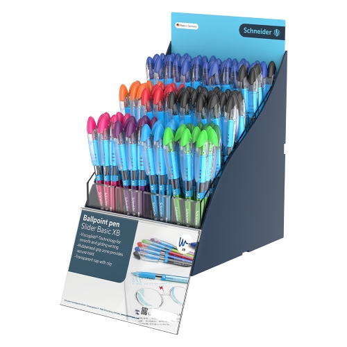 Schneider Ballpoint Pen "Slider Basic XB" Display Stand, SiS Display, 120 pcs