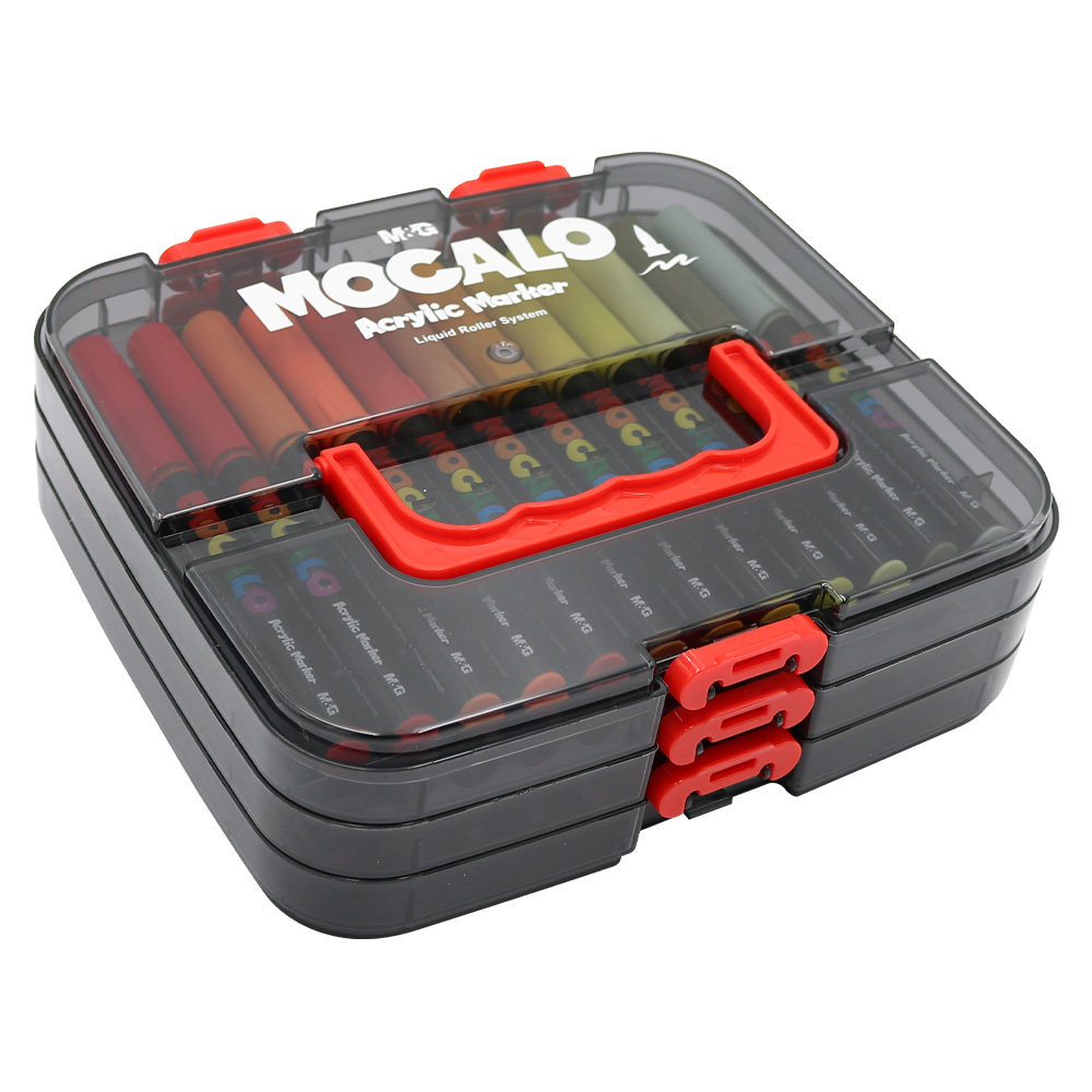 Popisovač M&G MOCALO Acrylic Marker, štetcový hrot (sada 36 farieb)