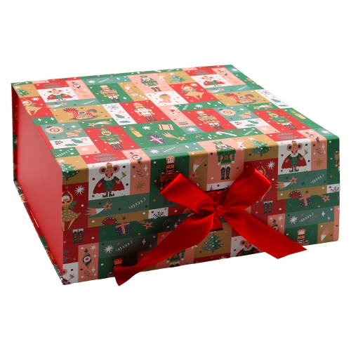 Christmas Gift box with bow 33 x 25 x 12 cm - Christmas soldier