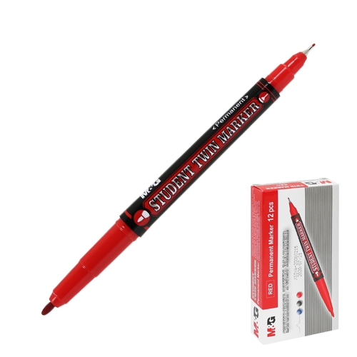 Permanent marker M&G double-sided - red