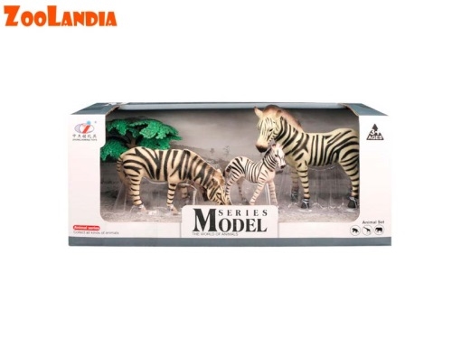 Zoolandia zebra s mláďatami a doplnkami v krabičke