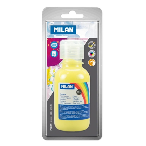 Tempera paint MILAN 125 ml yellow - blister
