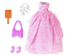 2asstd color (pink, purple) doll fashion dress w/accessories on BC (1)