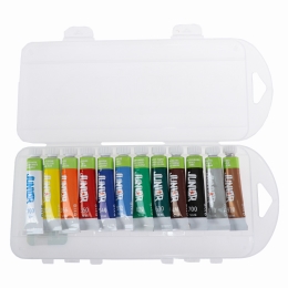Tempera colors in a box of 12 ml/set of 12 pcs (10 pcs + gold and silver) (1)